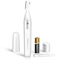 TOUCHBeauty Eyebrow Hair Trimmer for Women, Painless Precision Eyebrow Shaper, Pen-Shaped Hair Remover Razor for Face Chin Neck, Upper-Lip, Peach-Fuzz Mini Sized Battery-Operated, White, 1658A