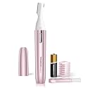 TOUCHBeauty Eyebrow Hair Trimmer for Women, Painless Precision Eyebrow Shaper, Pen-Shaped Hair Remover Razor for Face Chin Neck, Upper-Lip, Peach-Fuzz Mini Sized Battery-Operated Rose Color 1658A