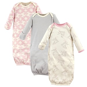 touched by nature baby 3-pack organic cotton gown