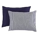Touched by Nature Unisex Baby and Toddler Organic Cotton Toddler Pillowcase, Navy Heather Gray, One Size