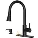 Touchless Kitchen Faucet with Pull Down Sprayer, Kitchen Sink Faucet with Soap Dispenser,Single Handle Hands-Free Sensor Fits 1 to 4 Hole Sinks,Stainless Steel Matte Black