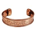 Touchstone Handcrafted Copper Bracelet Hand Forged with Solid and High Gauge Tibetan Style Engraved Cuff Jewelry For Women Men