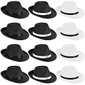 Toulite 12 Pcs Hats Gangster Hat for Men Women