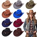 Toulite Western Cowboy Hats Faux Felt with Strap Bulk