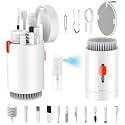 Tounee Keyboard Cleaner Kit, Electronics Cleaning Kit with Retractable Big Brush, Portable, 20 in 1 Multi-Tool Kit for Phones, Tablet, Computer, PC Monitor,TV Camera Lens with 2.5ml Mist Spray (White)