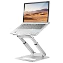 tounee Laptop Stand for Desk Adjustable Height, Telescopic Computer Stand with Pull Out Design Ergonomic Laptop Riser Fits All Laptops 10-16"-Silver
