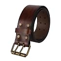 TOURBON Leather Belt 27-47 inches for Men, 2-inch Wide Work Waist Belt