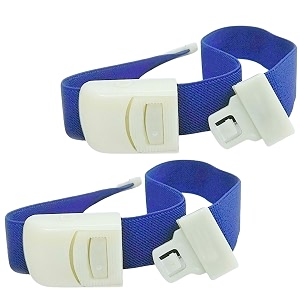 medical tourniquet with quick release buckle  reusable latex-free adjustable strap for iv blood collection  pack of 2 blue
