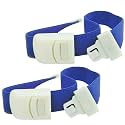 Medical Tourniquet with Quick Release Buckle – Reusable, Latex-Free, Adjustable Strap for IV, Blood Collection – Pack of 2 (Blue)
