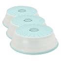 Tovolo Silicone Microwave Splatter Lid Set Blue Haze, Collapsible Dishwasher Safe BPA Free Vented Silicone Microwave Splatter Cover Set for Food Reheating, Small/Medium/Large - (Pack of 9)