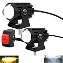 Mini Driving Fog Light Lamp Projector Lens Spotlight Led Motorcycle Headlight Dual Color Motorbike Lighting System (12 V, 36 W) With Switch
