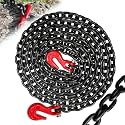 Tow Chain, 12 FT 1/4" Chain, G80 Trailer Safety Chain with G70 Hooks, Wll 3300 LBS Heavy Duty Chain for Trailer Truck Tie Down Binding Equipment(Oiled Black)