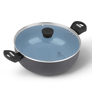 Tower Kadai 24cm Ceramic Non-Stick with Glass