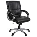 Townsville Devonport Leatherette Mid Back Office Chair (Black) 1-Minute Easy Installation (Watch Demo-Video), Standard (6015 M)