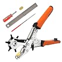 TOWOT Belt Hole Puncher Kit, Upgraded Version Leather Hole Punch for Belt, Saddles, Shoes, Fabric, DIY & Craft Projects, 6 Holes Heavy Duty Rotary Puncher, Easily Punches Perfect Round Holes