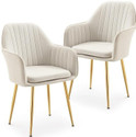Toxigo Velvet Dining Chairs, Cushion Seat Chair for Living Room Bedroom Restaurant Fabric Dining Chair