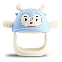 Smily Mia Penguin Buddy Never Drop Silicone Baby Teething Toy for 0-6month Infants, Baby Chew Toys for Teething Pain Relief, Hand Teether for 3-6Months,Gum Massager for Babies (Light Blue)
