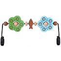 Toy Bar Compatible with Baby Bjorn Bouncer Toy Bar for Baby Bouncer, Durable Wooden Infants Bouncer Attachment, Rotatable Sensory Toys, Easy to Use Accessory (Blue Green)