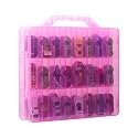 Toy Car Storage Case, Diecast Display Case 48 Slots (Pink)
