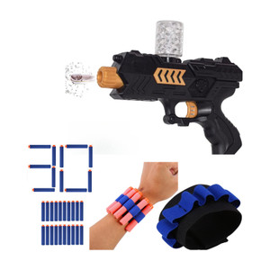 toy cloud aqua blaster 2 in 1 dart  jelly gun with 30 foam darts 1 handstrap  gel balls guns  darts multicolor