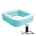 Toy Imagine 3 Feet Baby Bath Tub/Pool for 0–4 Years – Inflatable, Portable & Foldable Blue Square Swimming Pool for Kids | Indoor & Outdoor Use with Double Quick Air Pump | Holi (Assorted)
