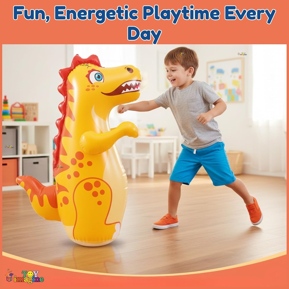 Imagine Inflatables Toy Imagine Inflatable Dinosaur Punching Bag for Kids - 97 cm Tall ...