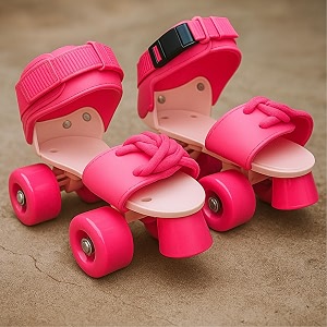 toy imagine adjustable inline roller skates for kids girls pink