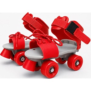 toy imagine roller inline skates for kids  adjustable size skating shoes with front brake  4 pu wheels  skates for boys amp girls age 4-8  kids roller skates for school sportsred