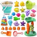TOY Life 32-Pc Ocean Beach Sand Toy Set, Silicone Beach Bucket, Ages 3-8