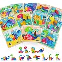 TOY Life Wooden Puzzles for Toddlers 2-4, 12 Pack Dinosaurs Puzzles for Toddler 1-3, Kids Montessori Toys for 1 2 3 Year Old, Educational Toys for Boys Girls Age 2 3 4 5, Baby Learning Toy Gifts