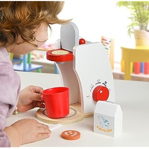 children pretend play toys wooden coffee maker machine early education simulation toy