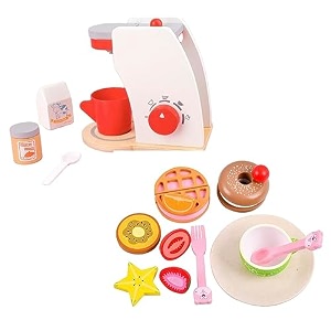 children pretend play toys wooden coffee maker and afternoon tea combo early education simulation toy