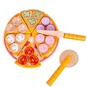 Kids Pretend Play Simulation Wooden Sticky Pizza Kitchen Food Play Set – Cutting &amp; Role-Playing Toy for Toddlers | Interactive Play Food for Imaginative Kitchen Fun
