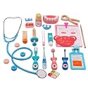 Wooden Doctor and Dentist Pretend Play Set for Kids - Includes Stethoscope, Thermometer, Syringe, Dental Tools, Imaginative Role Playing and STEM Learning, Pretend Play( 36 Pieces)