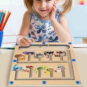 magnetic color and number maze - wooden magnet board puzzles toddler activities counting matching games montessori counting fine motor skills toys gifts