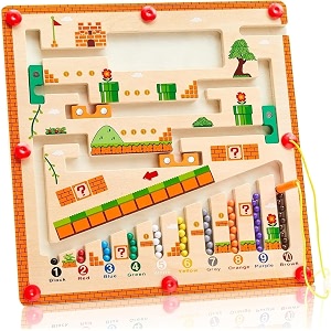 magnetic color and number maze - wooden magnet board puzzles toddler activities counting matching games montessori counting fine motor skills toys gifts
