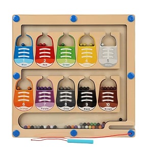 magnetic color and number maze - wooden magnet board puzzles toddler activities counting matching games montessori counting fine motor skills toys gifts