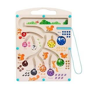 magnetic color and number maze - wooden magnet board puzzles toddler activities counting matching games montessori counting fine motor skills toys gifts