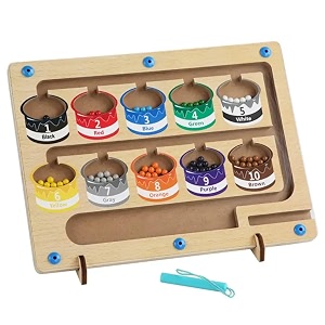 magnetic color and number maze - wooden magnet board puzzles toddler activities counting matching games montessori counting fine motor skills toys gifts