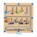 Magnetic Color and Number Maze - Wooden Magnet Board Puzzles Toddler Activities Counting Matching Games Montessori Counting Fine Motor Skills Toys Gifts