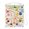 Magnetic Color and Number Maze - Wooden Magnet Board Puzzles Toddler Activities Counting Matching Games Montessori Counting Fine Motor Skills Toys Gifts