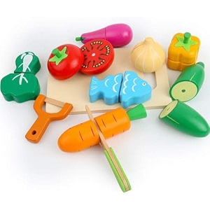 food toy vegetable and fruit play set  cutting fruits amp vegetables for pretend play  educational food cognition set for kids  interactive role-play kitchen accessories