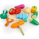Food Toy Vegetable and Fruit Play Set – Cutting Fruits & Vegetables for Pretend Play | Educational Food Cognition Set for Kids | Interactive Role-Play Kitchen Accessories