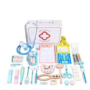 wooden children39s medical toys kit with white storage box - ideal doctor set for kids pretend play amp role play - fun educational role play toys for imaginative learning amp creative playtime