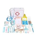Wooden Children's Medical Toys Kit with White Storage Box - Ideal Doctor Set for Kids Pretend Play &amp; Role Play - Fun Educational Role Play Toys for Imaginative Learning &amp; Creative Playtime