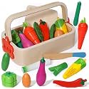 Veggies Basket– Magnetic Vegetable Cutting Toys for Kids – Role Play Kitchen Accessories – Fun Educational Toy for Imaginative Play and Culinary Adventures!