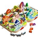 Wooden City Blocks Set, Educational Toy with Buildings, Vehicles,Roads &amp; Trees |Creative Construction Set for Kids|Imaginative Play &amp; Learning | Durable, Non-Toxic Wooden Blocks for Ages 3+