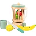 Wooden Juice Blender Toy Set – Pretend Play Kitchen Utensils with Cutting Fruits &amp; Mixer Smoothie Maker Toy | 15 Pieces Interactive Playset for Kids | Role-Play Cooking Fun