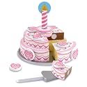 Kids Wooden Play Food Birthday Cake Toys Pretend Sets Candles Serving Utensils Attachments
