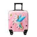 Kids Unicorn Ride-On Trolley Suitcase with 4 Spinner Wheels | Cute Hard Shell Travel Luggage for Children with Pull Handle, Smooth Rolling Wheels & Fun Cartoon Design for Trips & Vacations